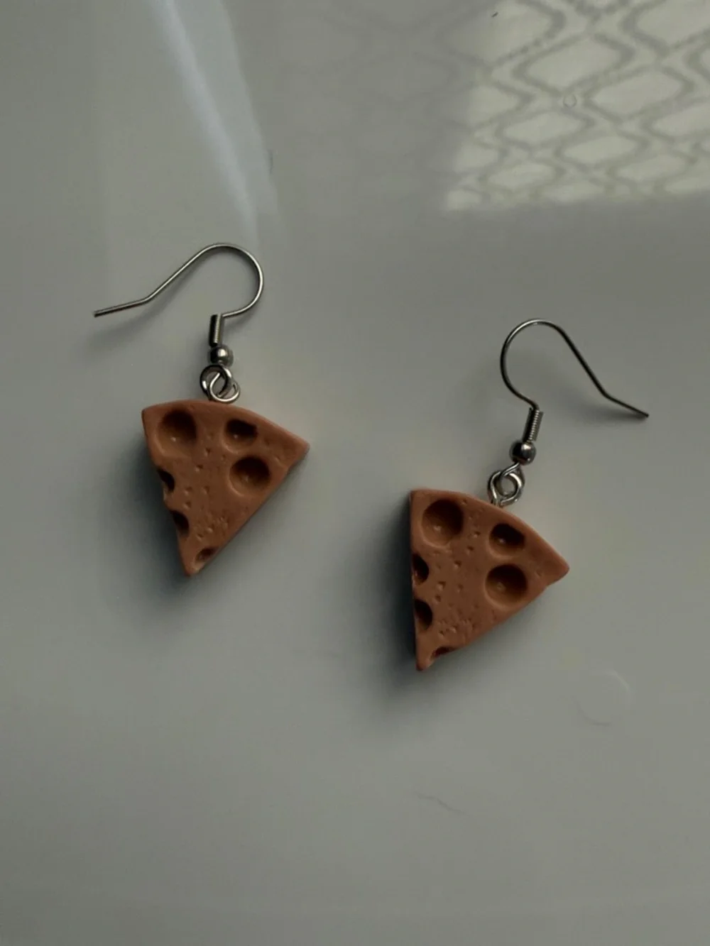 ✨ 5 for $30 Earring Bar✨ Handmade Cheese Wedge Slice Brown Dangle Resin Earrings